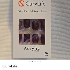 CurvLife Purple Acrylic Nails Set